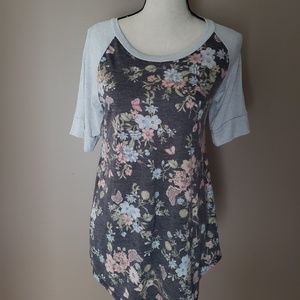 Never Worn! Boutique Dark Gray Floral Top